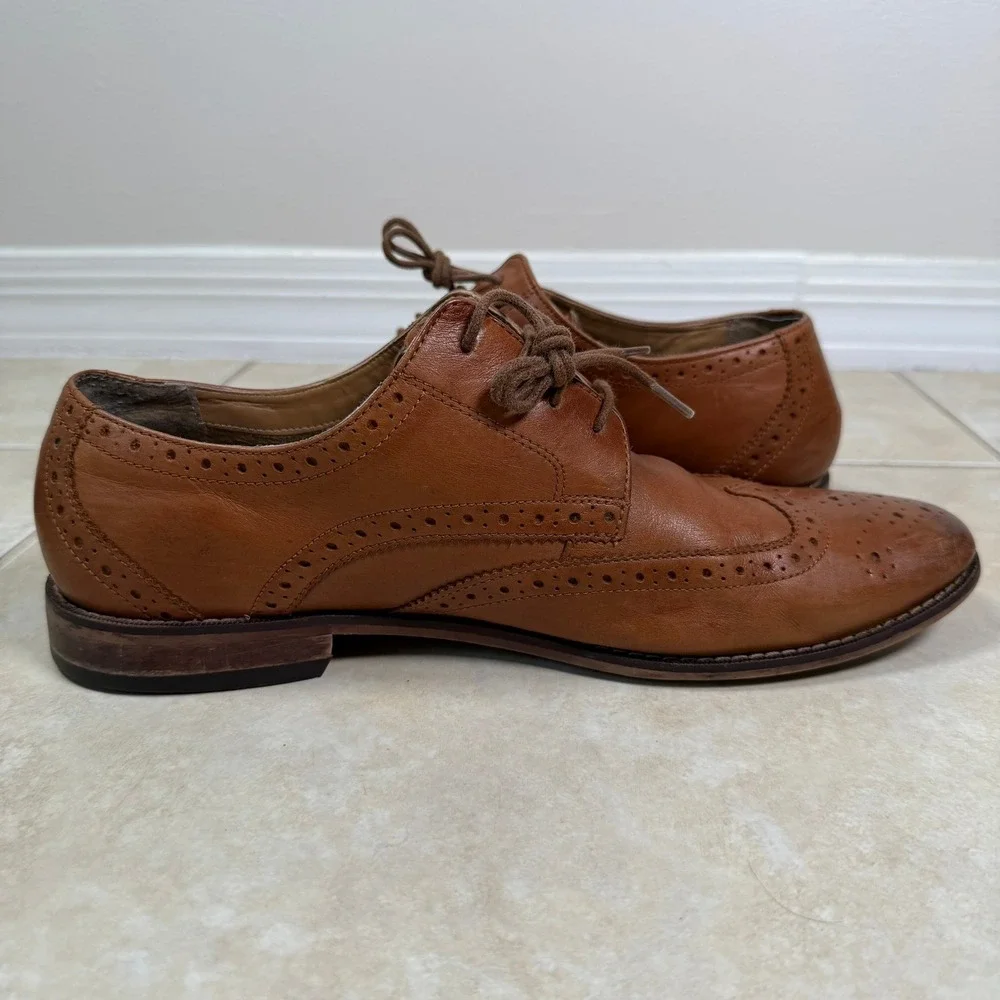 Florsheim Wingtip Oxford Mens 10 D Brown Leather Brogue Dress Shoes 11737-257
